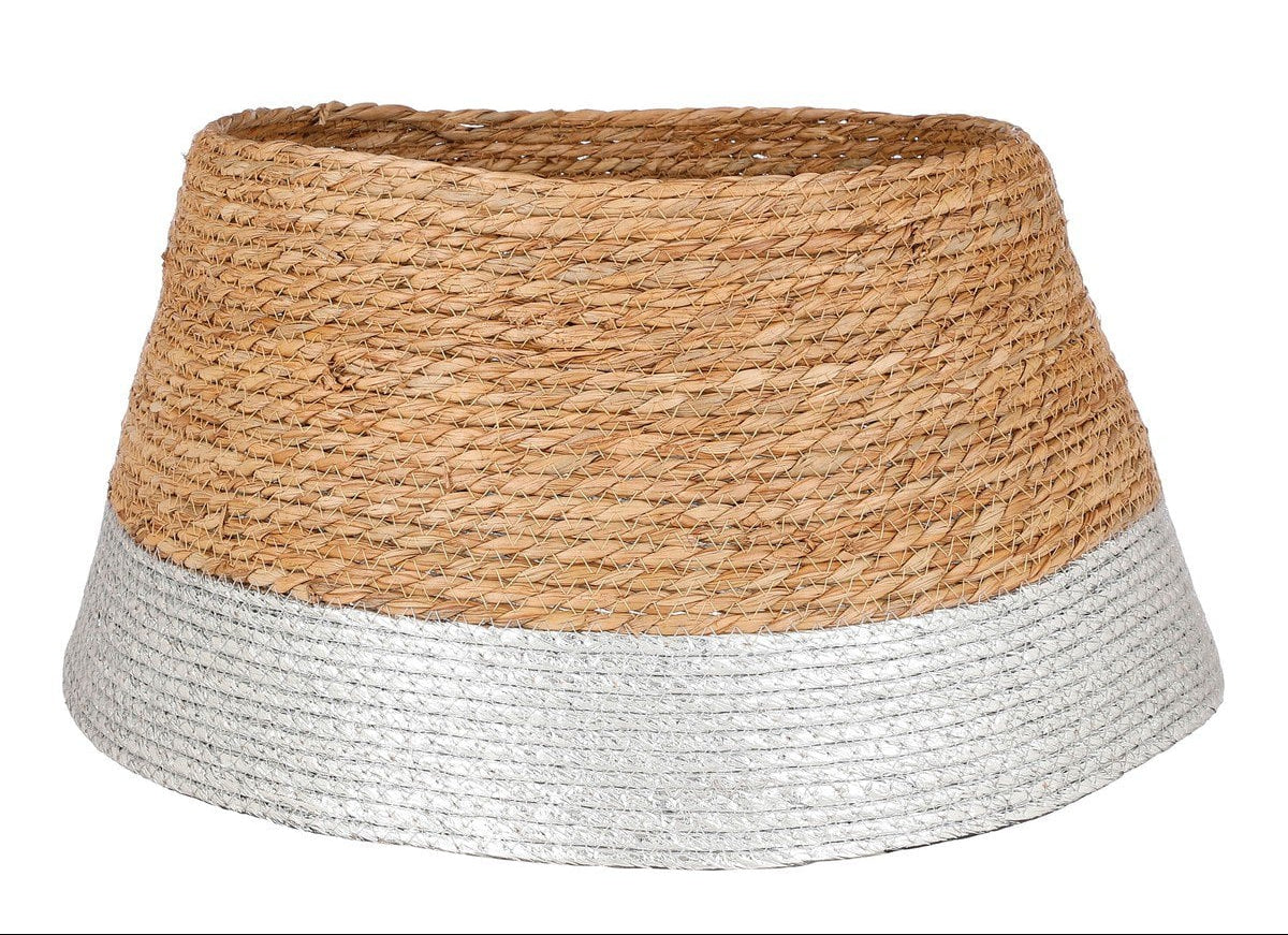 Kerstboomrok van zeegras zilver/beige, 50 × 26 cm