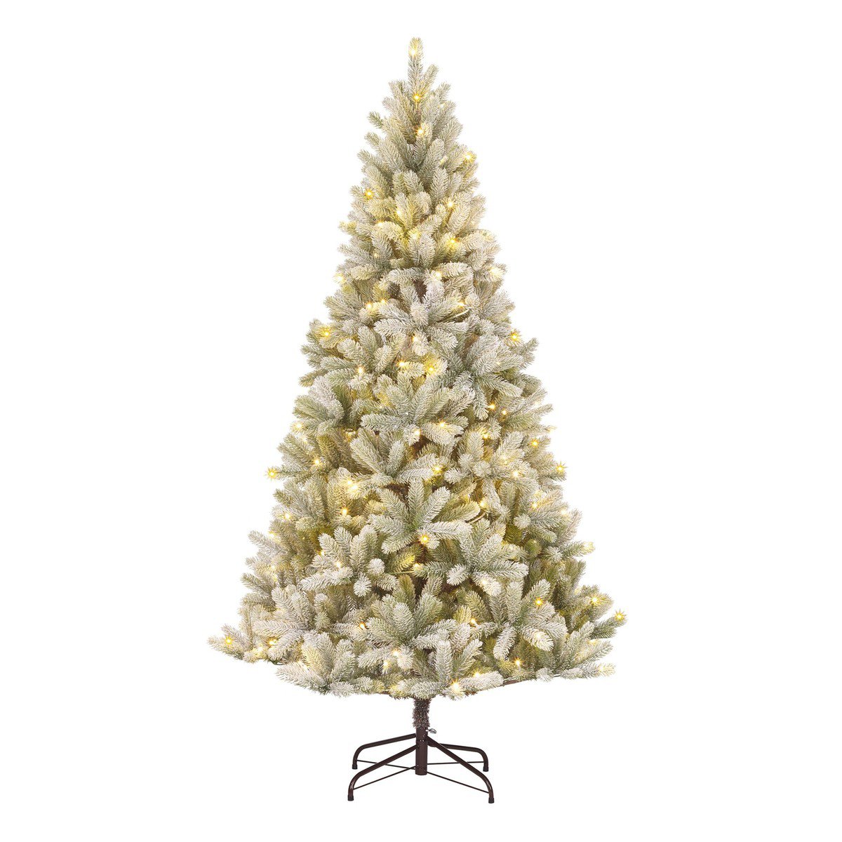 Nagoya licht besneeuwde kunstkerstboom met verlichting, 120 cm, Ø 79 cm