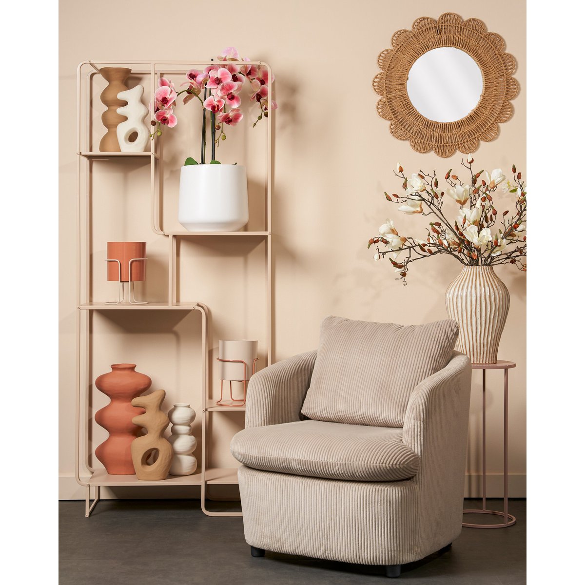 Jules, lichtbruine open kast, 76 x 30 x 178 cm