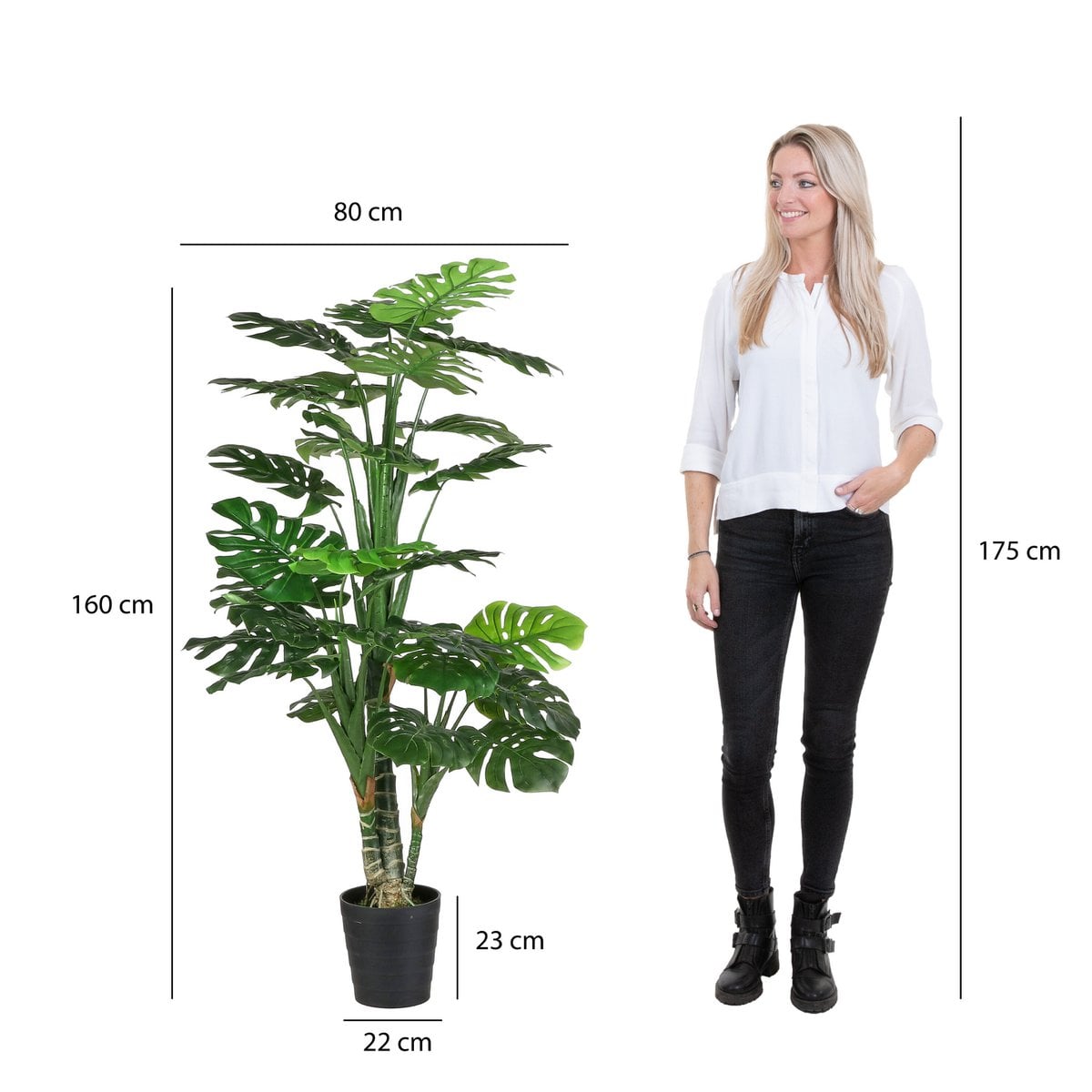 Monstera kunstplant, 160 cm