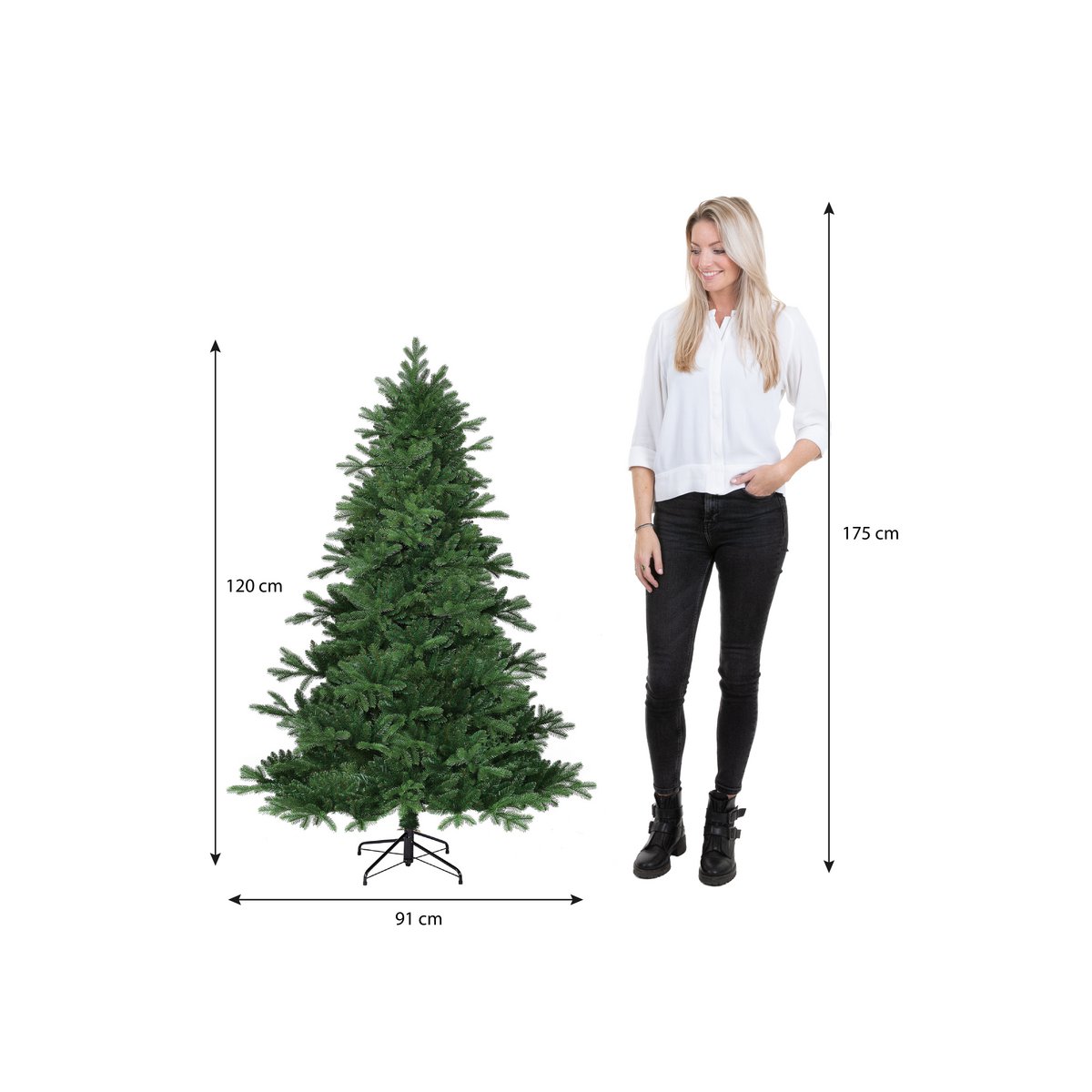 Brampton kunstkerstboom, 120 cm, Ø91 cm