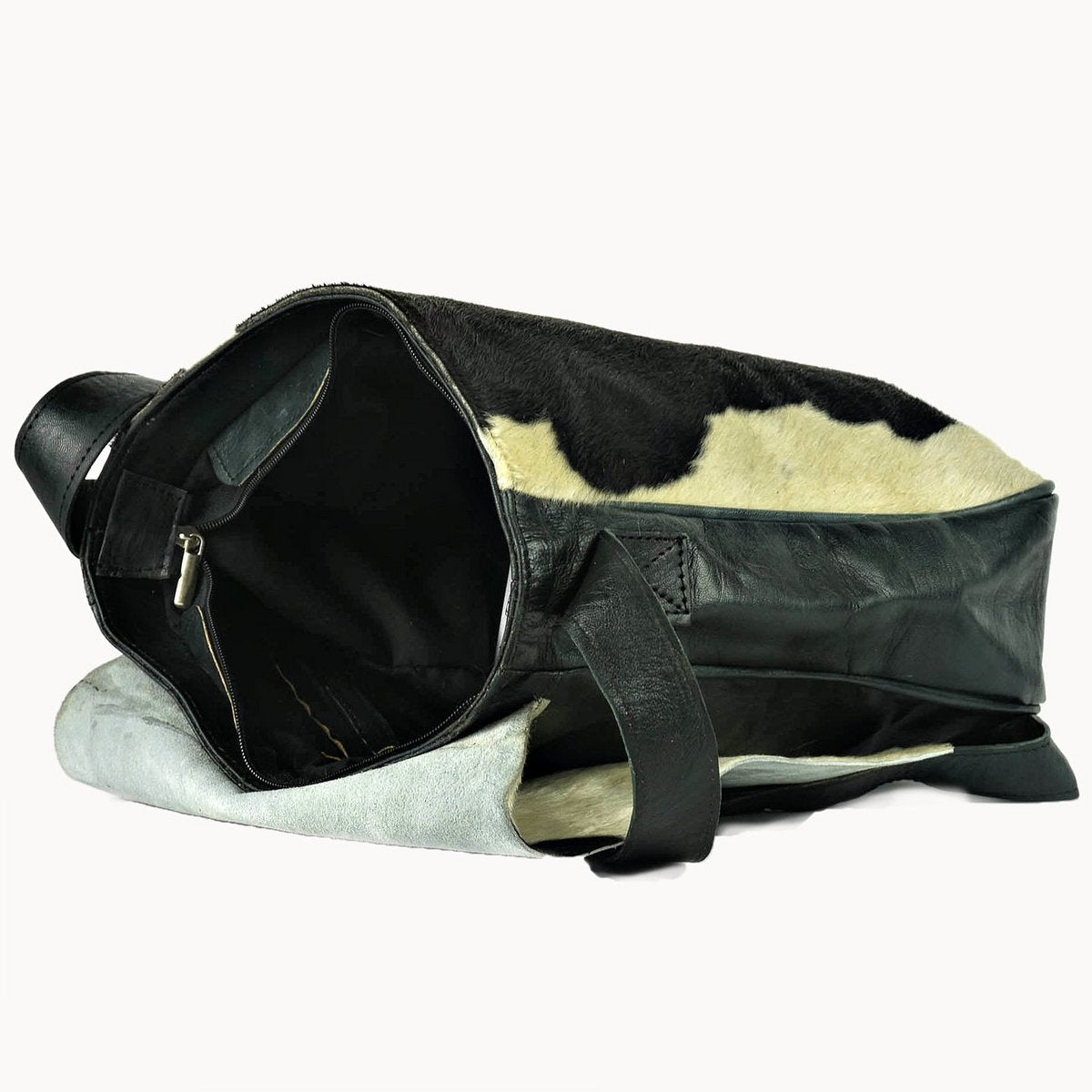 Baccarat, leren schoudertas met koeienvacht, 27 × 7 × 36 cm