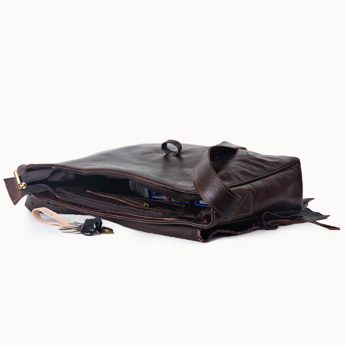 Zulu leren schoudertas, 33 × 8 × 28 cm