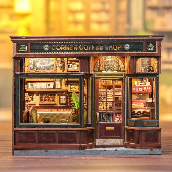 DIY huisje corner coffee shop, 17 cm