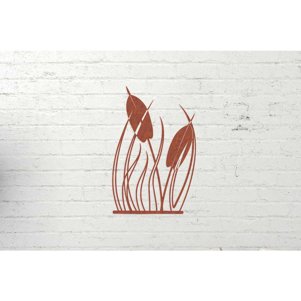 Art Bizniz metalen wanddecoratie pampasgras roeststaal