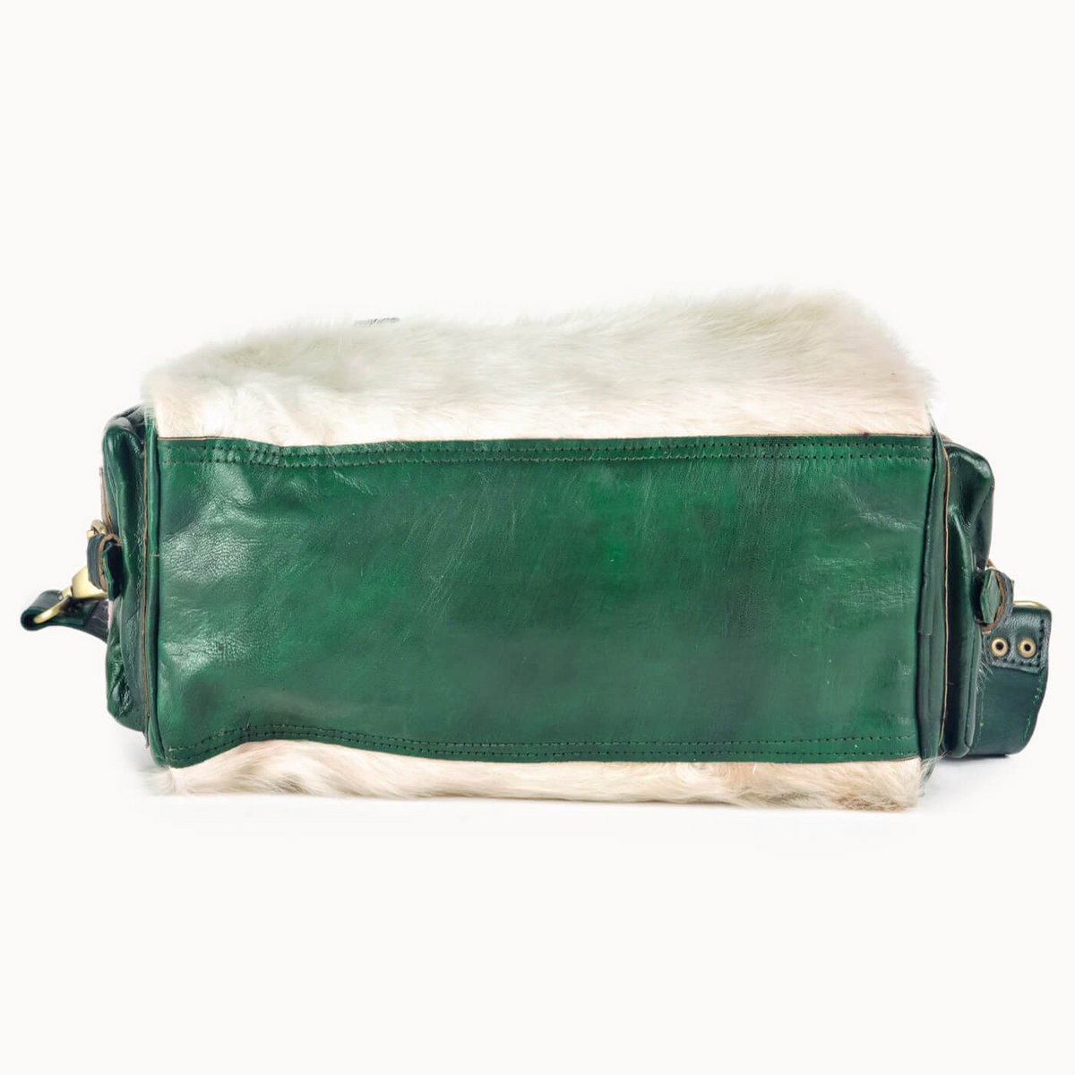 Yasmin leren handtas met koeienvacht, 30 × 15 × 19 cm