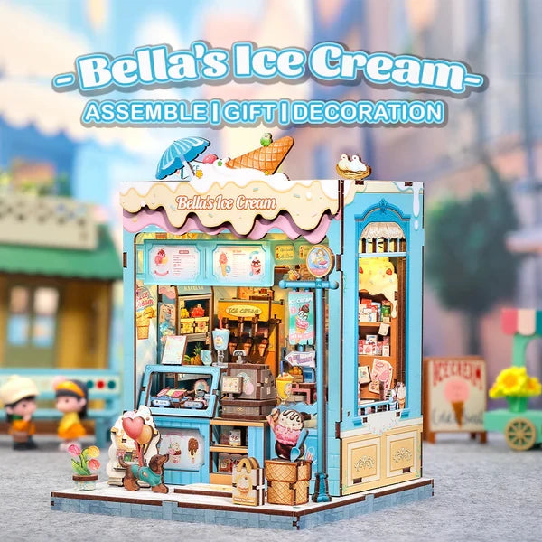 Bella's Ice Cream miniatuurhuisje, 16 × 15,8 × 20,6 cm