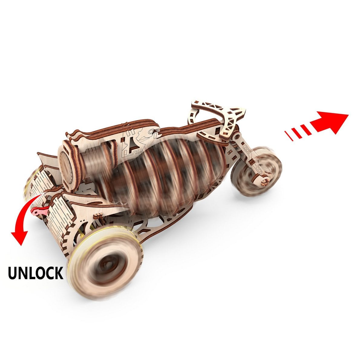 Mechanische kosmobike met bewegende onderdelen, 12 x 12 x 24 cm