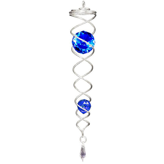 Kristalhanger Spin Art Crystal Tail Zilver/Blauw – ca. 55 cm
