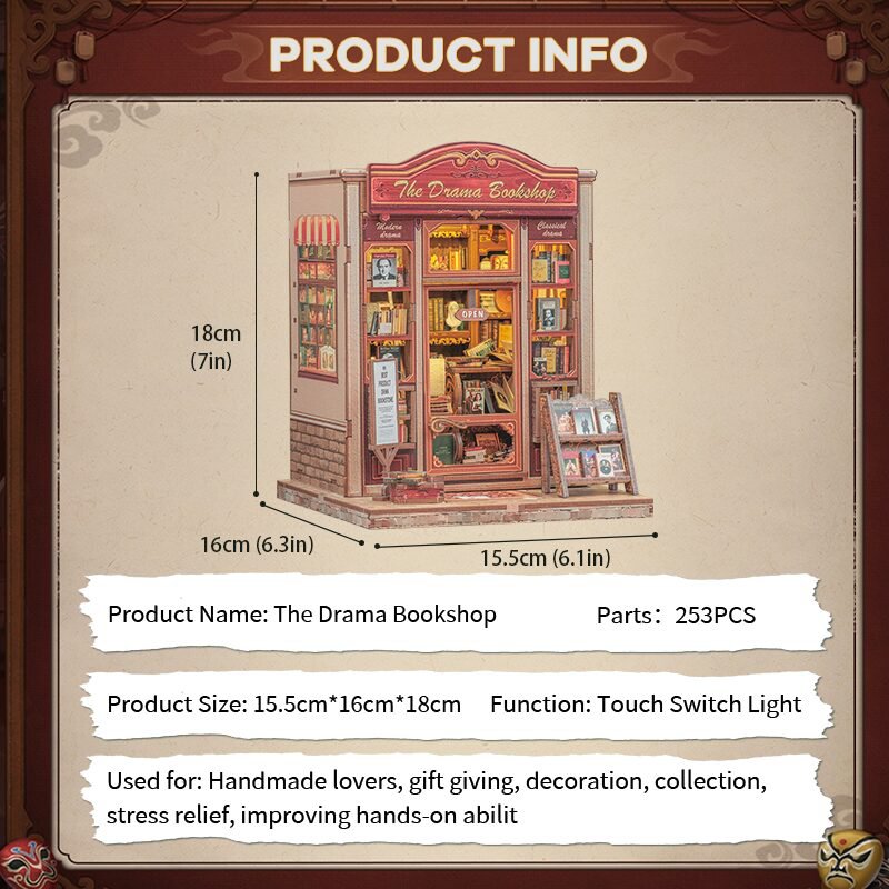 DIY house The Drama Bookshop, 18 cm