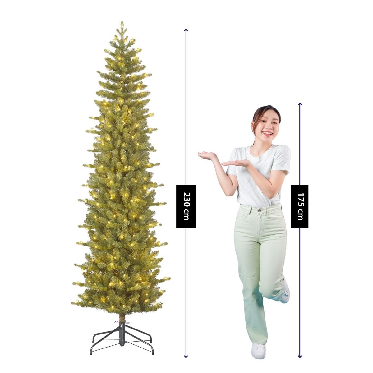 Harma kunstkerstboom met verlichting, 230 cm, Ø 69 cm