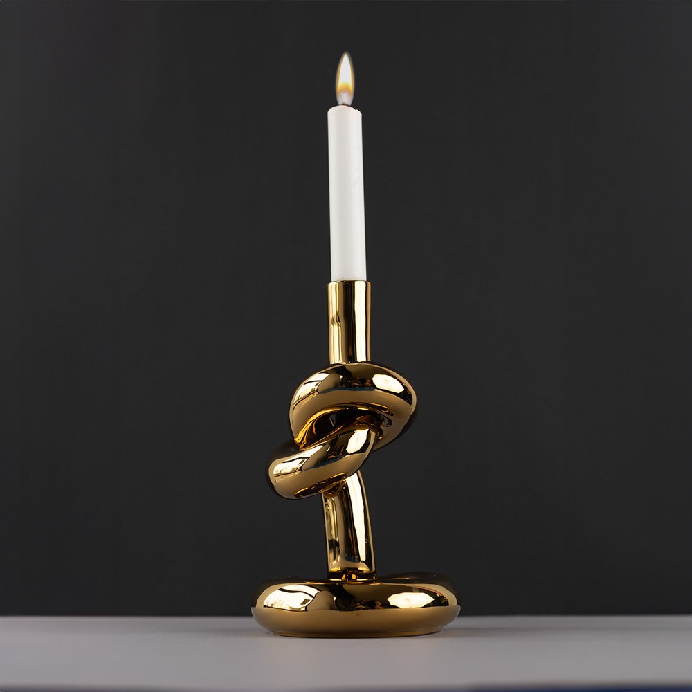 Knotted CandleHolder kandelaar, 13 × 12 × 23 cm