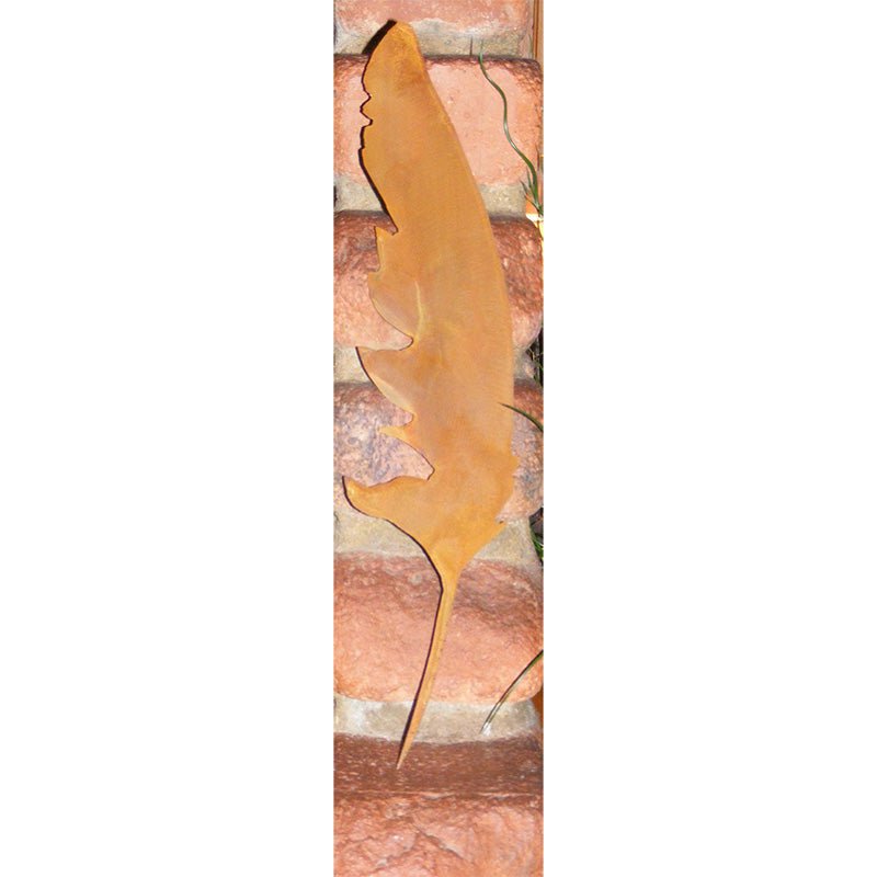 Veer decoratie, roestpatina, 40 × 8 cm