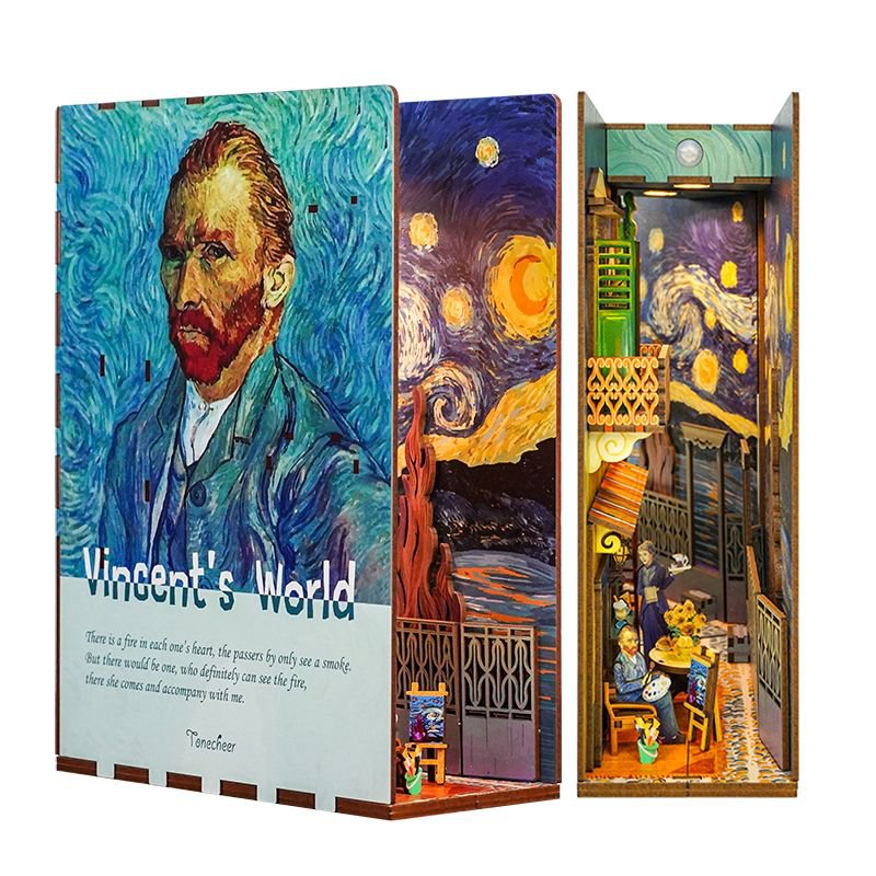 DIY book nook Vincent’s world bookend, 24,5 cm