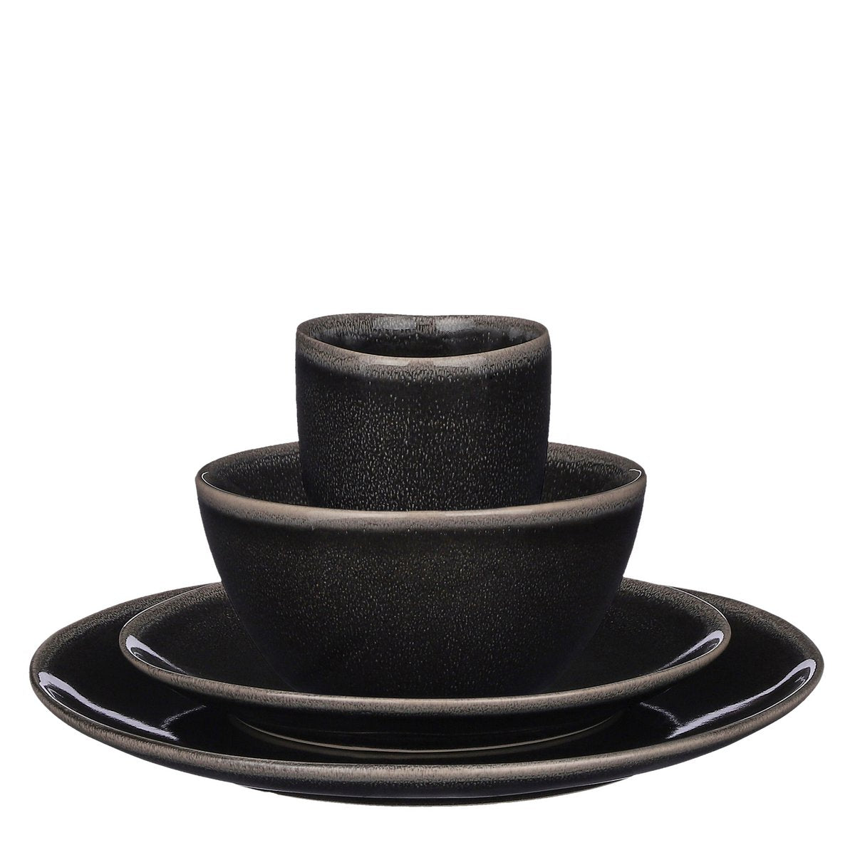 Mica Decorations Tabo Serviesset – 16-delig Keramiek Zwart (4 personen)