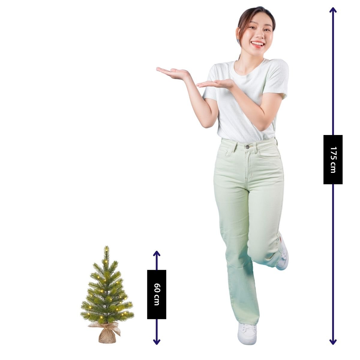 Nagoya kunstkerstboom met verlichting, 60 cm, Ø 44 cm