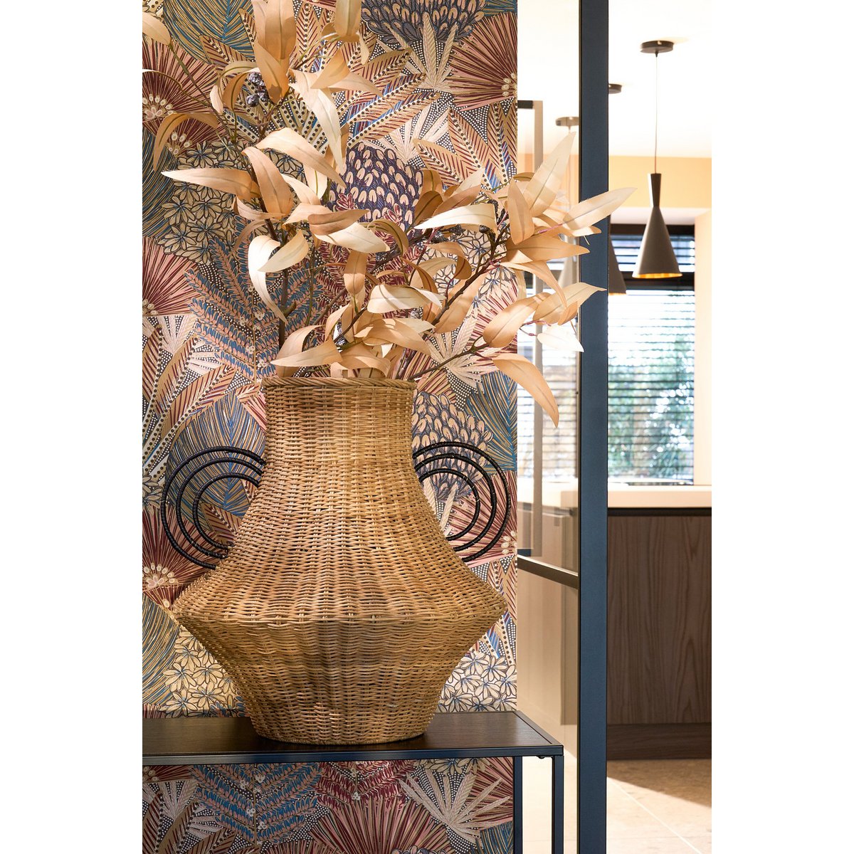 Mica Decorations Fabiola Decoratieve Vaas – Rotan (H43 x Ø30 cm)