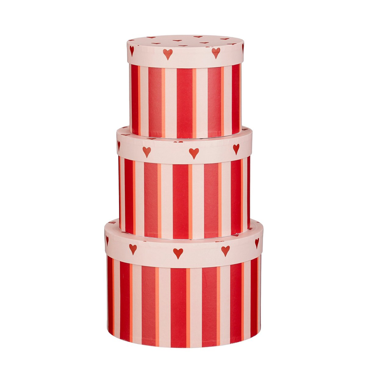 Set van 3 FSC® papieren opbergdozen, rood/roze