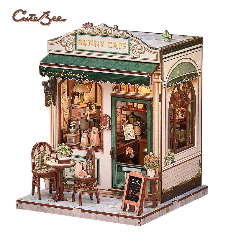 DIY huisje Sunny café, 20,3 cm