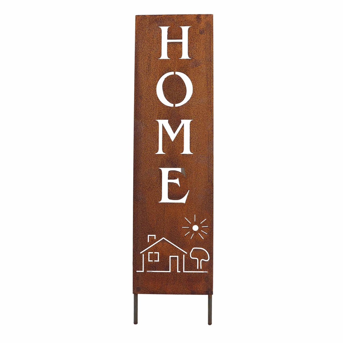 Home decoratiebord met roestpatina, op bodemplaat of stangen