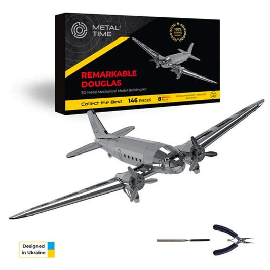 3D metalen bouwpakket Remarkable Douglas vliegtuig 31,1 cm – 146 onderdelen