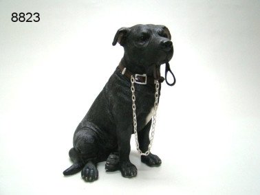 Stafford zwart met riem, 17 x 12 cm