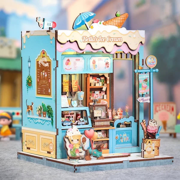 Bella's Ice Cream miniatuurhuisje, 16 × 15,8 × 20,6 cm