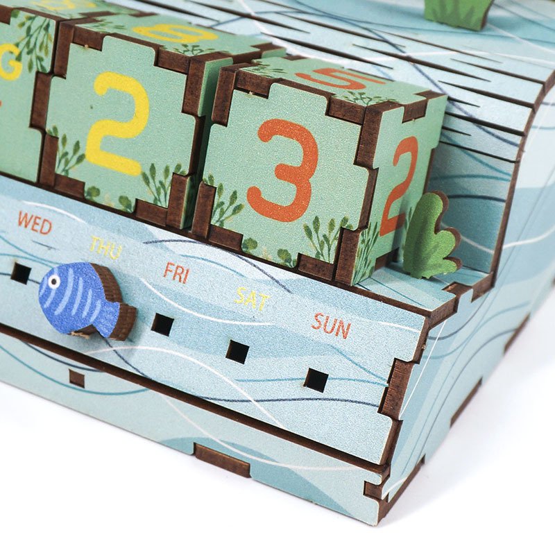 Tonecheer Pink Flamingos 3D houten kalender bouwpakket