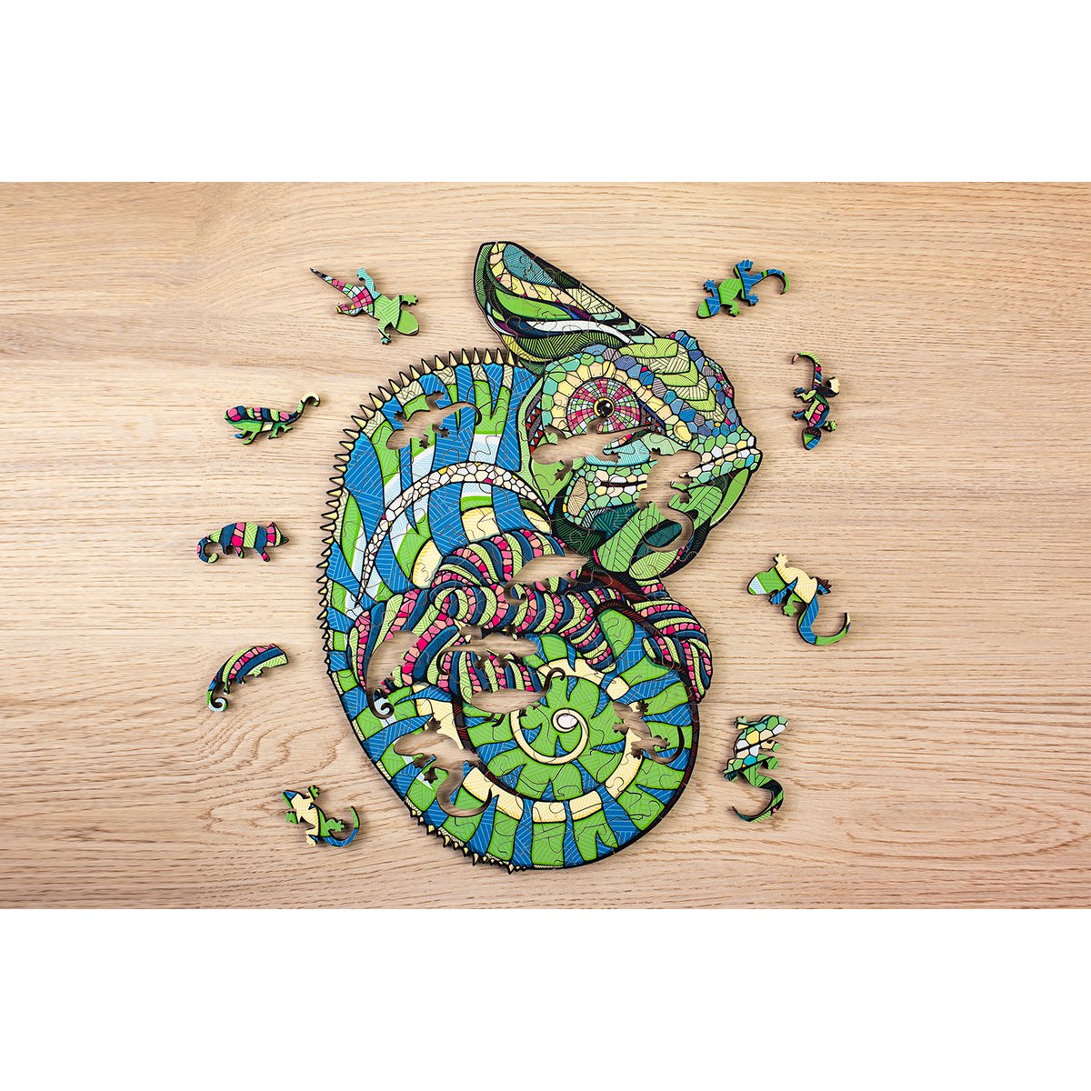 Houten legpuzzel kameleon L, 505 stukjes, 49 x 37 cm