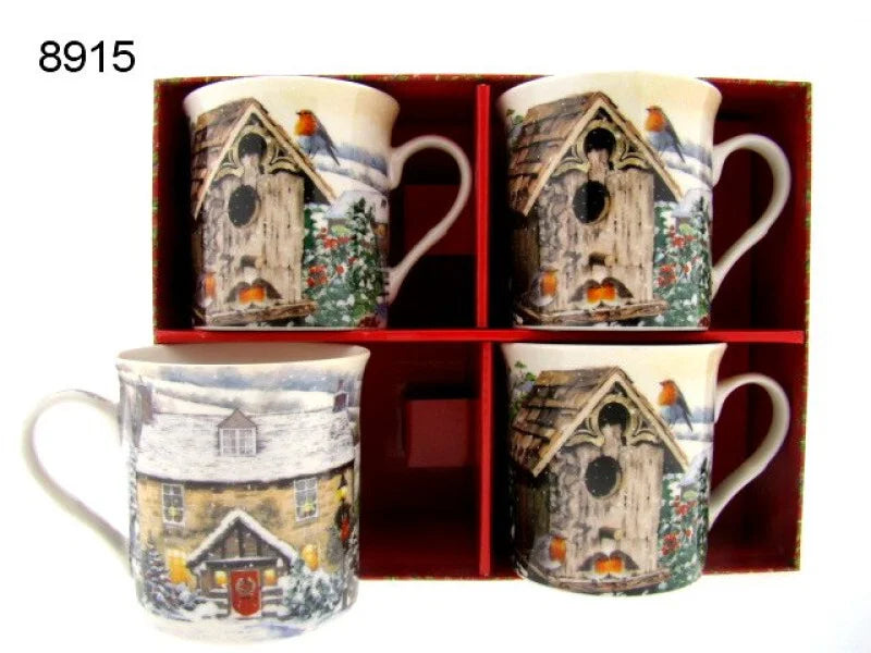 Roodborst mokkenset, 4 stuks