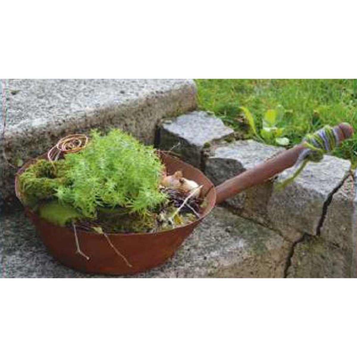 Roestmetalen sierpan voor beplanting, 29 cm