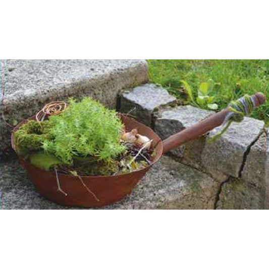 Roestmetalen sierpan voor beplanting, 29 cm