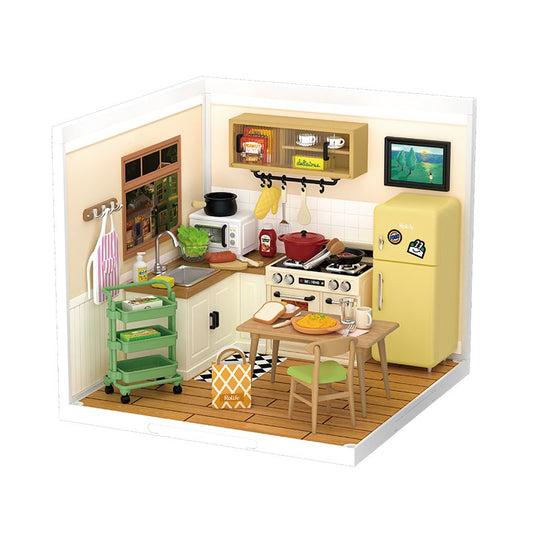DIY miniatuur keuken met led, 16,3 x 16,3 x 15,2 cm