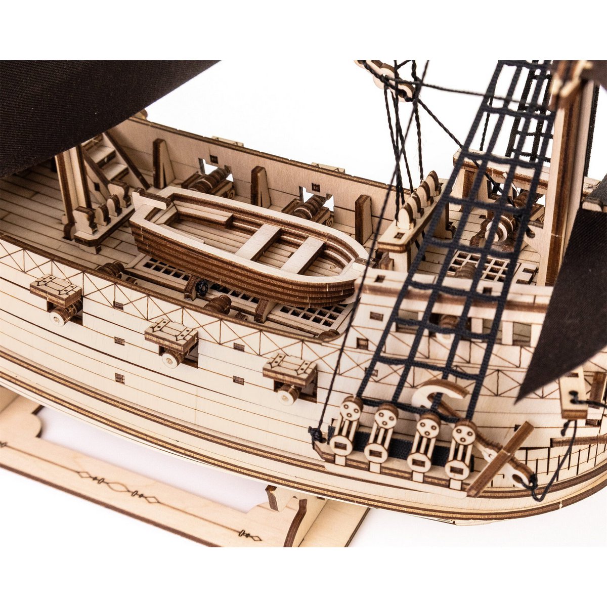 DIY houten mechanische puzzel Lord of the Seas schip, 40 x 16 x 51,7 cm