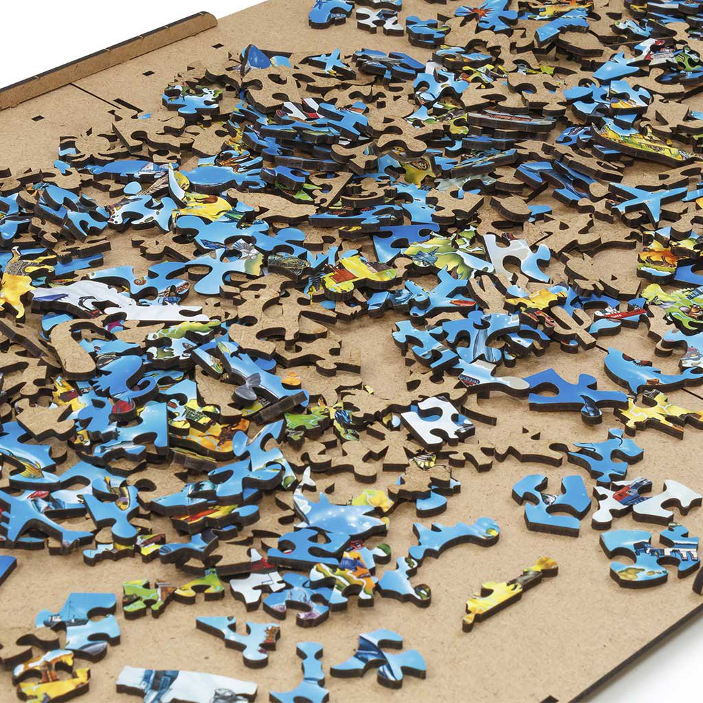 Houten legpuzzel World Map in kleur 501 stukjes, 55 × 39,3 cm