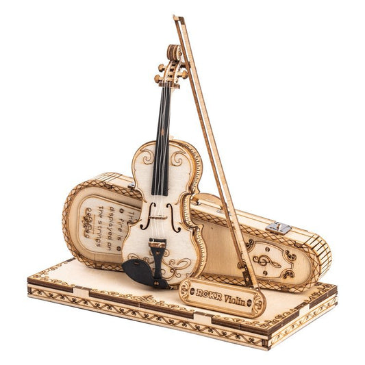 3D houten puzzel viool Capriccio 14,5 × 7,5 × 15 cm – 62 stukjes