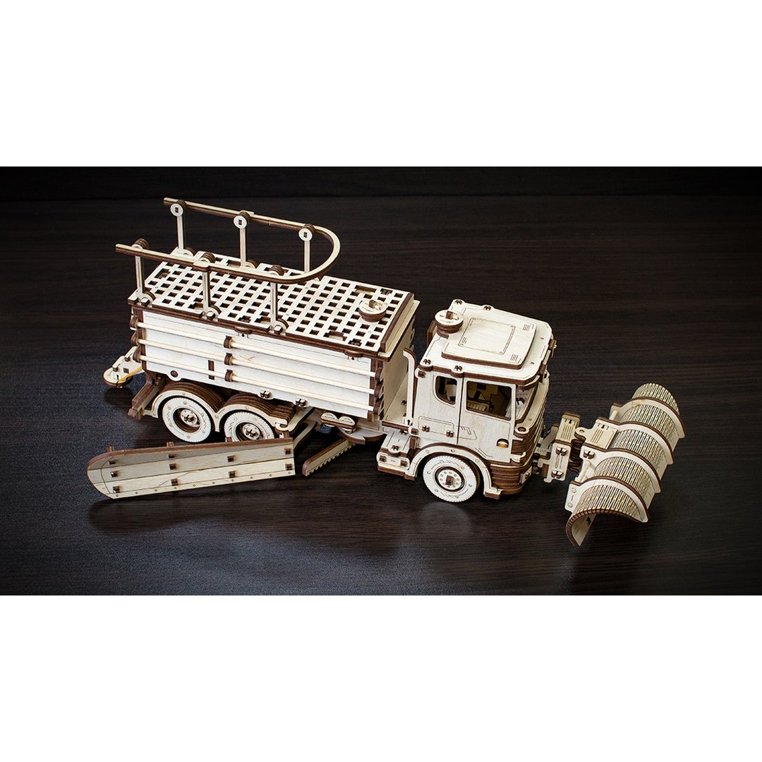 3D mechanische houten puzzel sneeuwtruck 40 × 14,8 × 14 cm – 417 stukjes