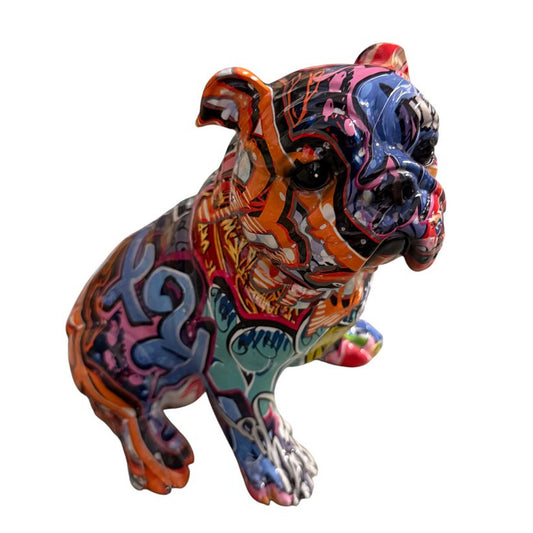 Bulldog in graffiti stijl, 23 cm
