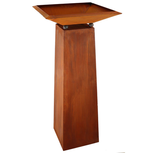 Roest metalen sierzuil 70 cm – keuze uit 6 varianten met of zonder plantenbak