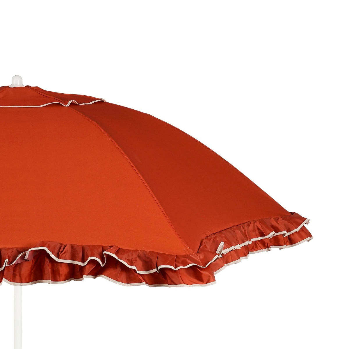 Terra parasol met ruches, Ø 195 × 238 cm