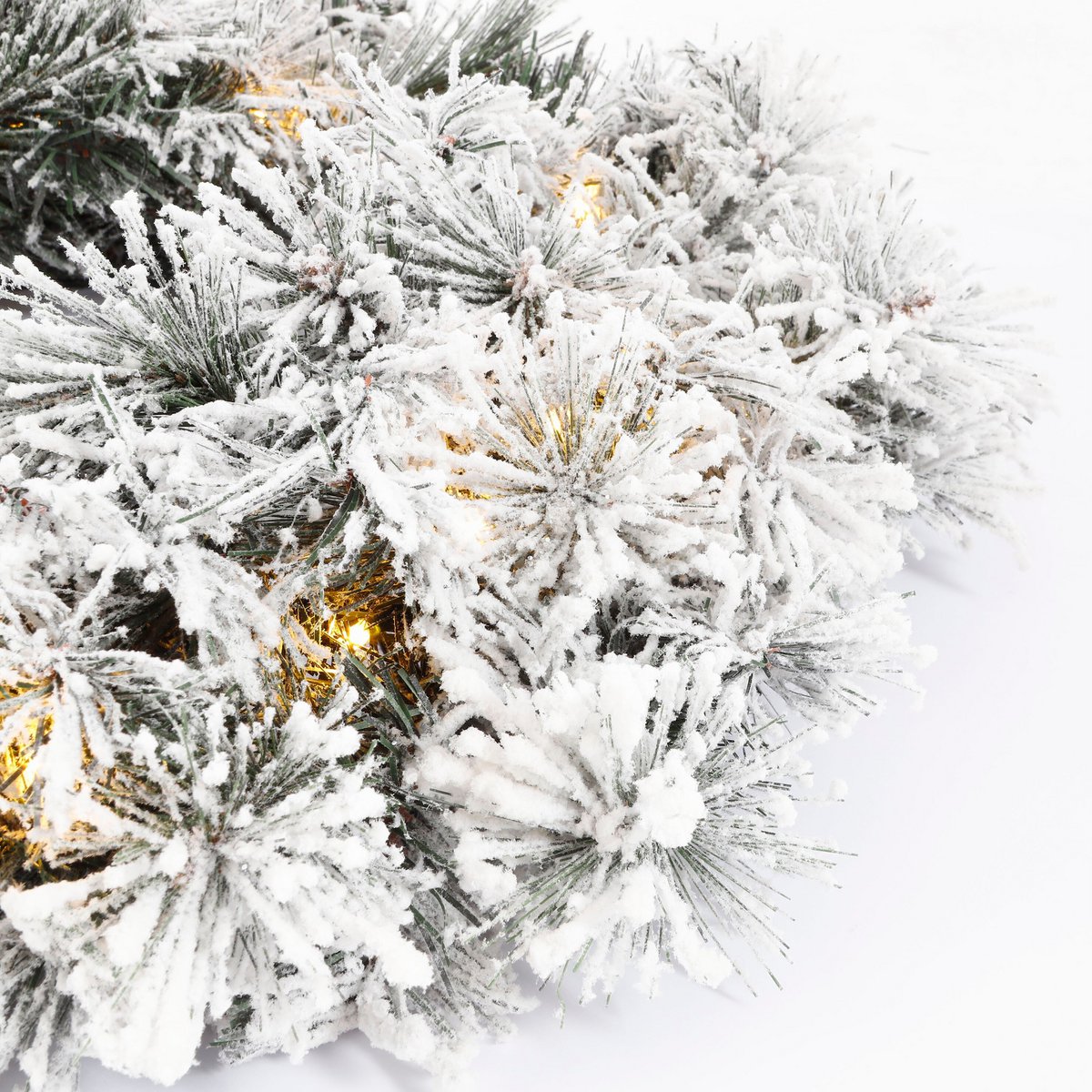 Dinsmore besneeuwde kerstkrans met verlichting, Ø 60 cm