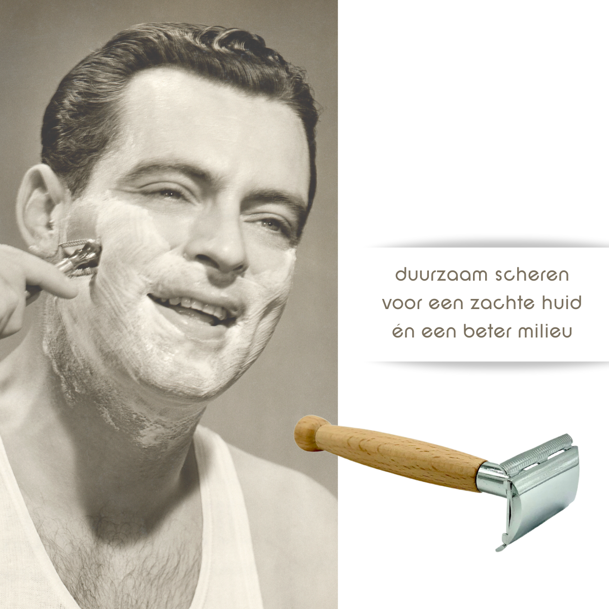 Bamboe scheerset met safety razor, scheerolie en bamboedoekje, 13-delig