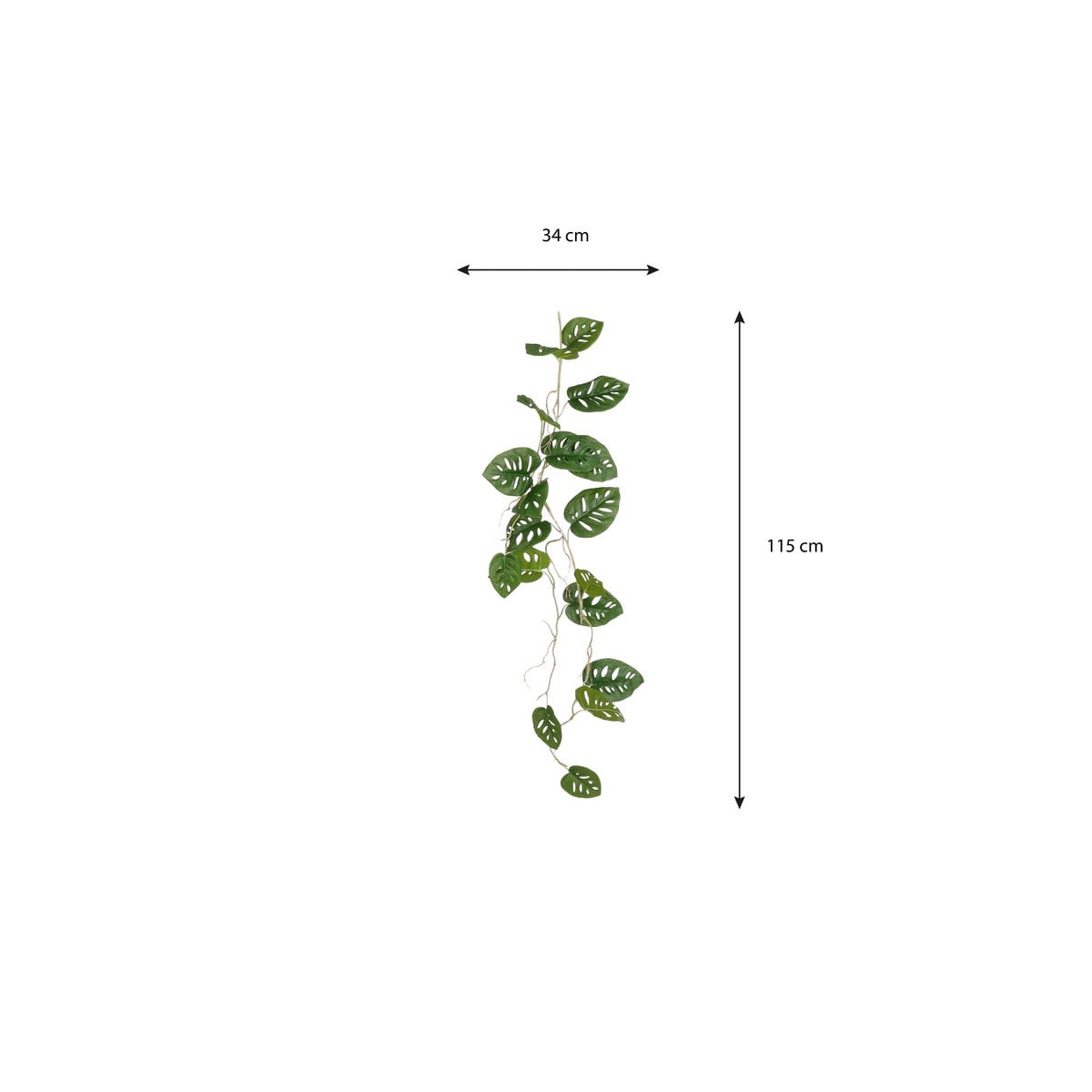 Monstera hangende kunstplant slinger, 115 cm
