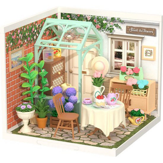 DIY miniatuur blooming tea garden met led, 16,3 x 16,3 x 15,2 cm