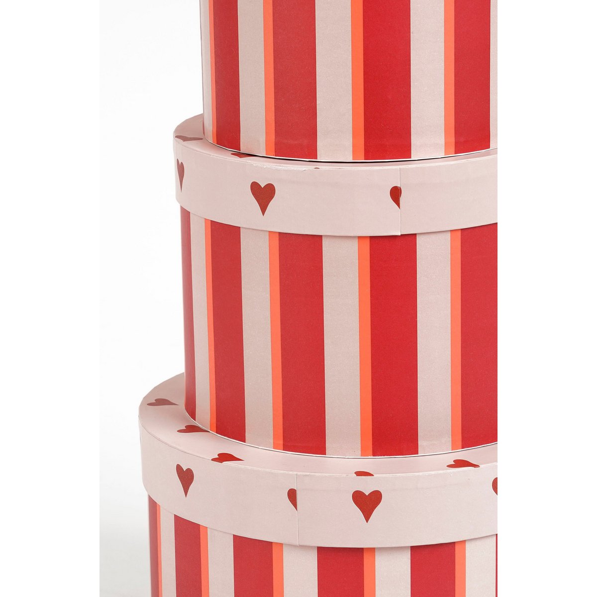 Set van 3 FSC® papieren opbergdozen, rood/roze