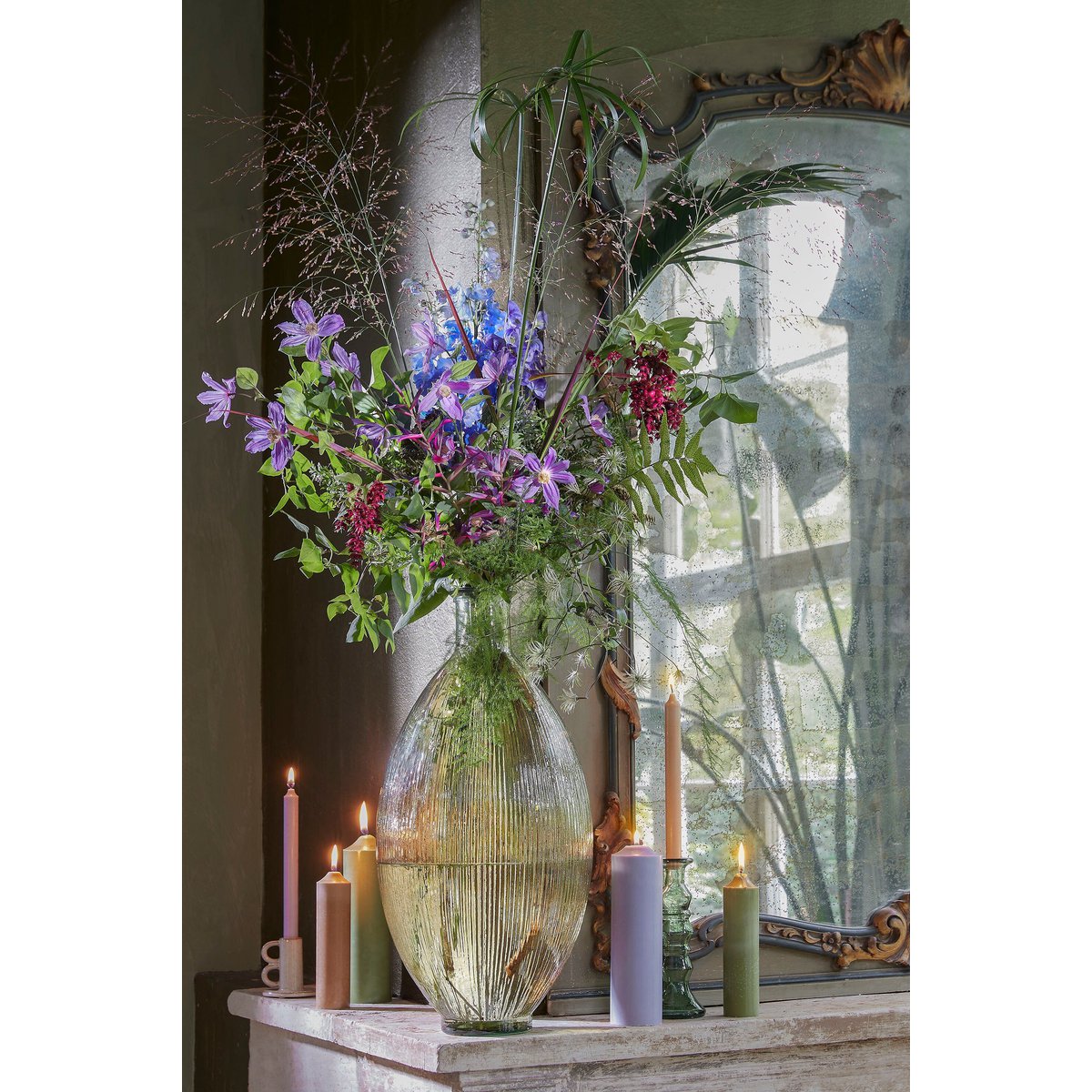 Mica Decorations Firenza Flesvaas – Gerecycled Glas Lichtbruin (H59 x Ø29 cm)