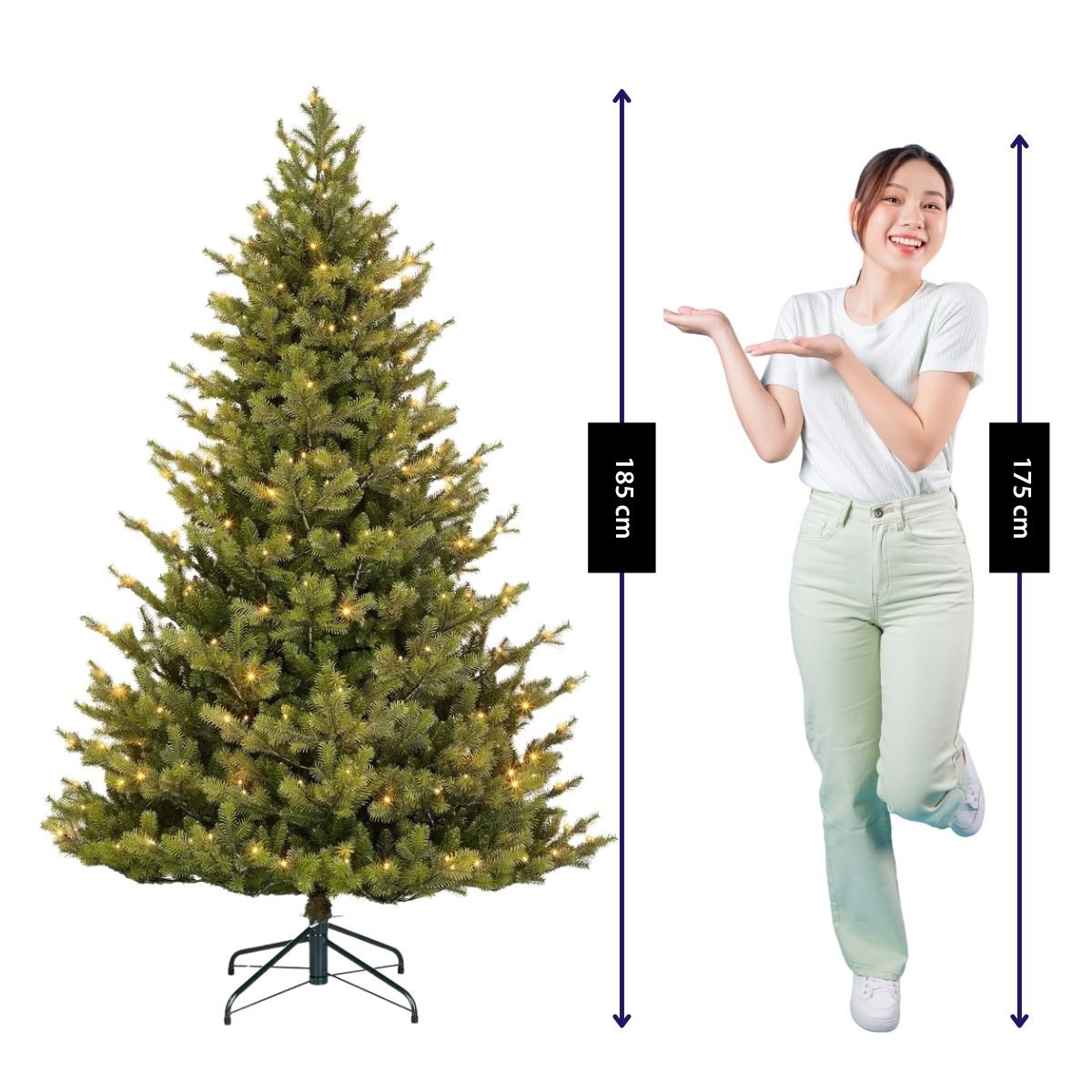 Clive kunstkerstboom met LED, 185 cm, Ø 130 cm
