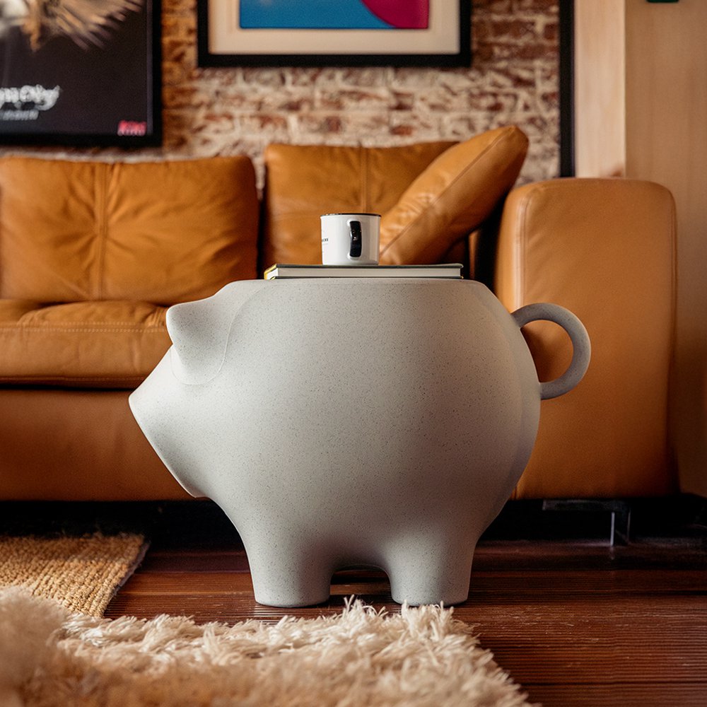Sidepig bijzettafel, gerecycled kunststof, 67 × 45 × 45 cm