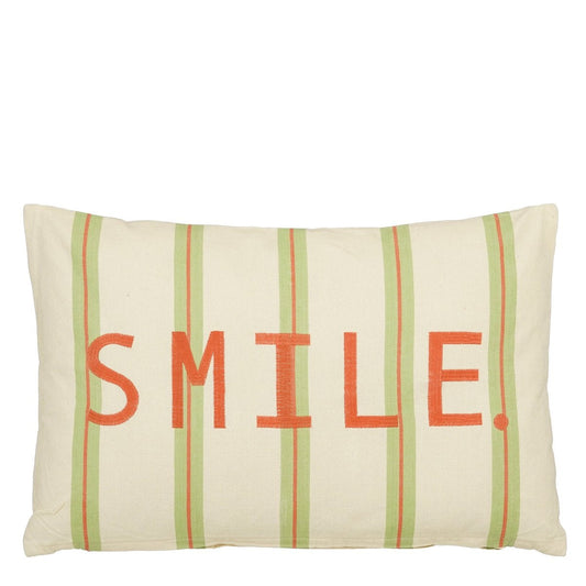 Sierkussen met tekst smile, 55 x 35 cm