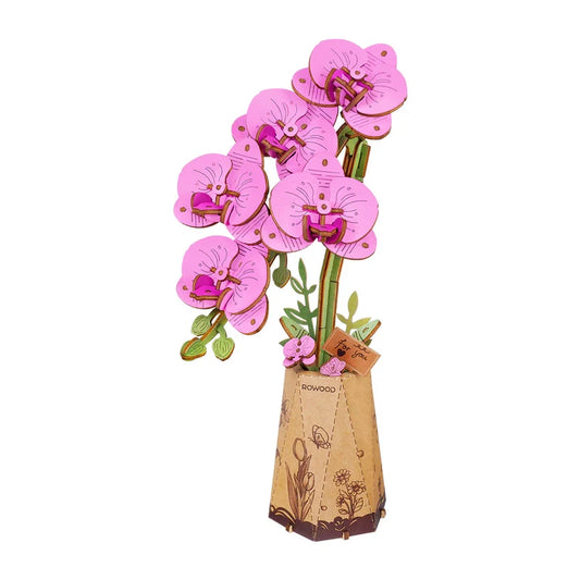 DIY houten bloem Purple Moth Orchid 10 x 5,8 x 22 cm